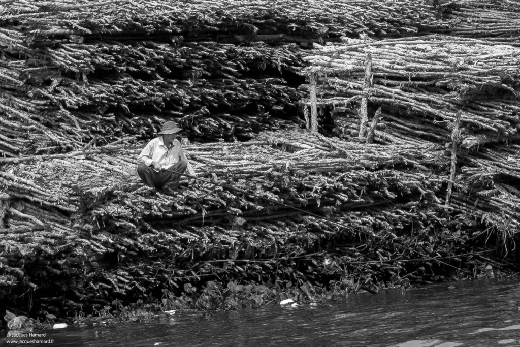 Pécheur sur les bords du Mékong à par Jacques Hamard